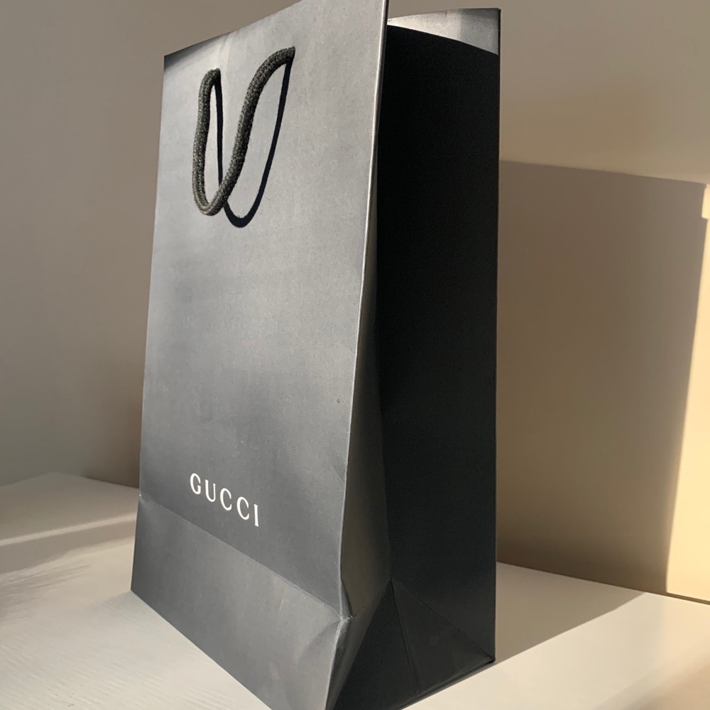 Black Gucci Shopping Bag (15x9”)